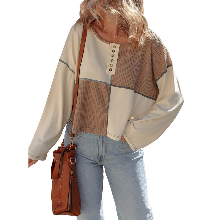 Almée™ | Svetr s kulatým výstřihem a patchworkovým designem