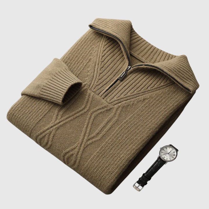 Perla- Camisola s cipzár Taranto merinó gyapjú