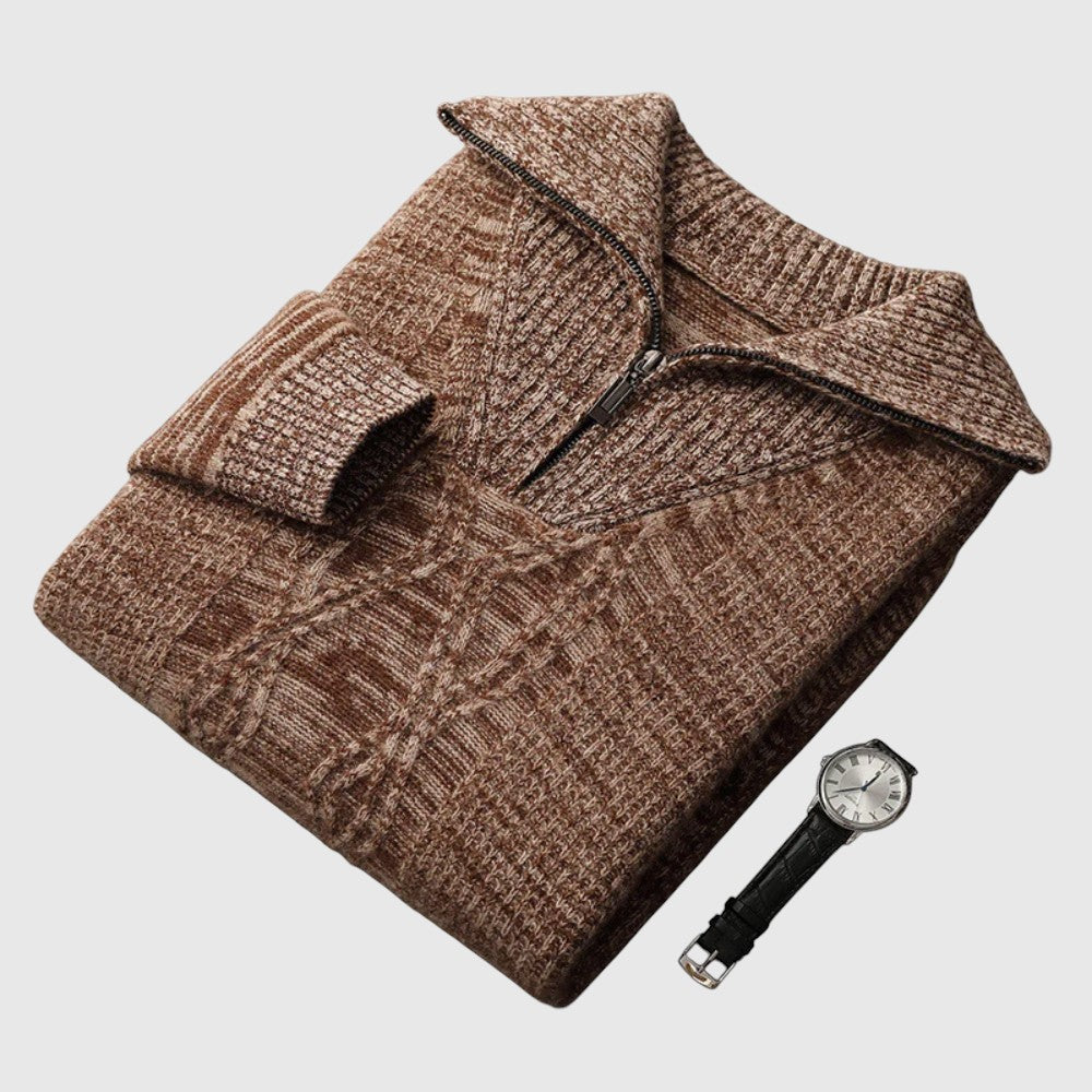 Perla- Camisola s cipzár Taranto merinó gyapjú