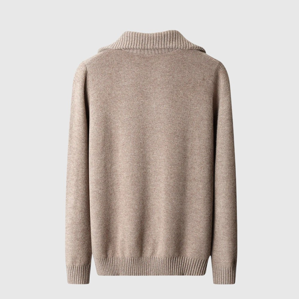 Perla- Camisola s cipzár Taranto merinó gyapjú