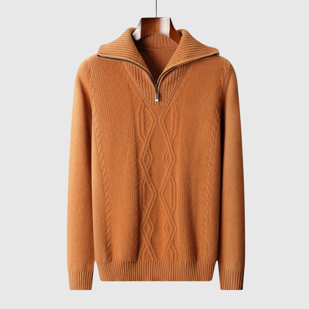 Perla- Camisola s cipzár Taranto merinó gyapjú