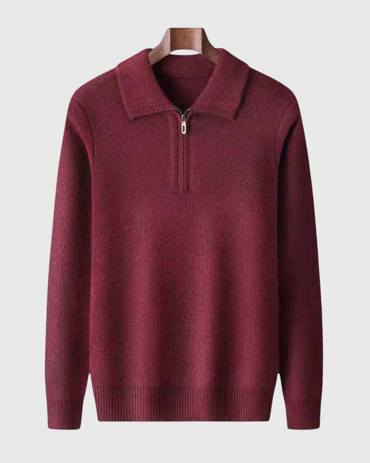 Perla- Kašmírový svetr s čtvrtovým zipem Gstaad