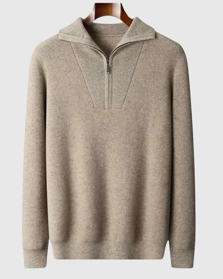 Perla - Camisola Portofino z kašmíru s polovičním zipem