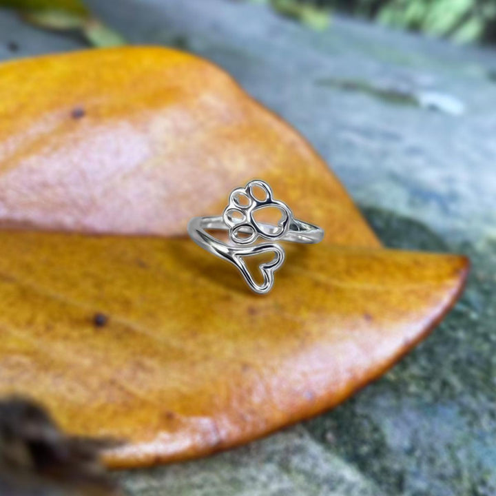 Nastavitelný prsten ve tvaru srdce z nerezové oceli