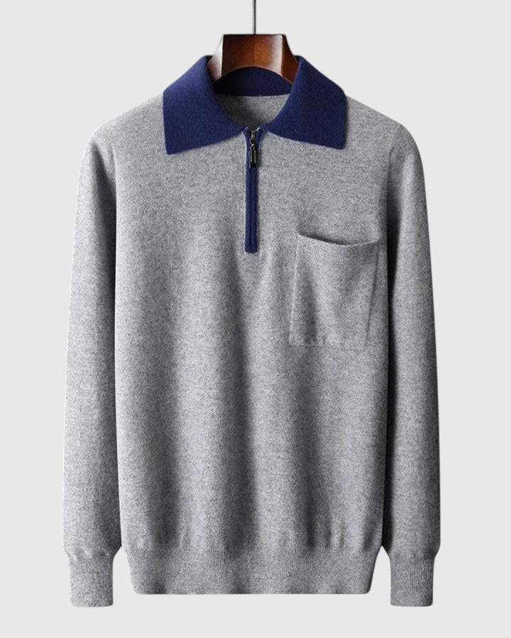 Perla - Polo Castelle s zipem z kašmíru