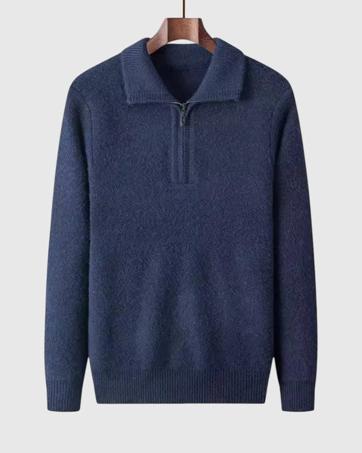 Perla- Kašmírový svetr s čtvrtovým zipem Gstaad