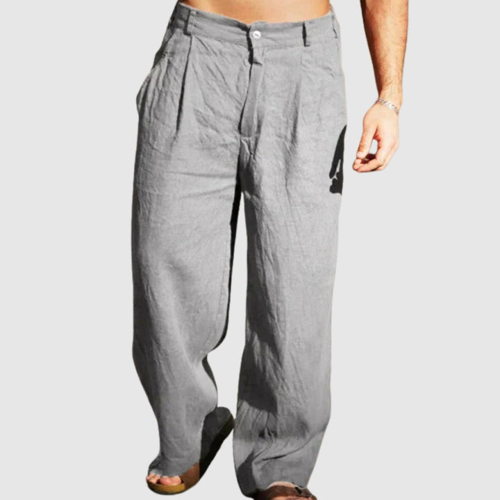 Libuše – Lněné kalhoty se širokými nohavicemi