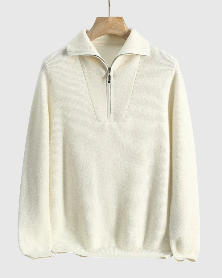 Perla - Camisola Portofino z kašmíru s polovičním zipem