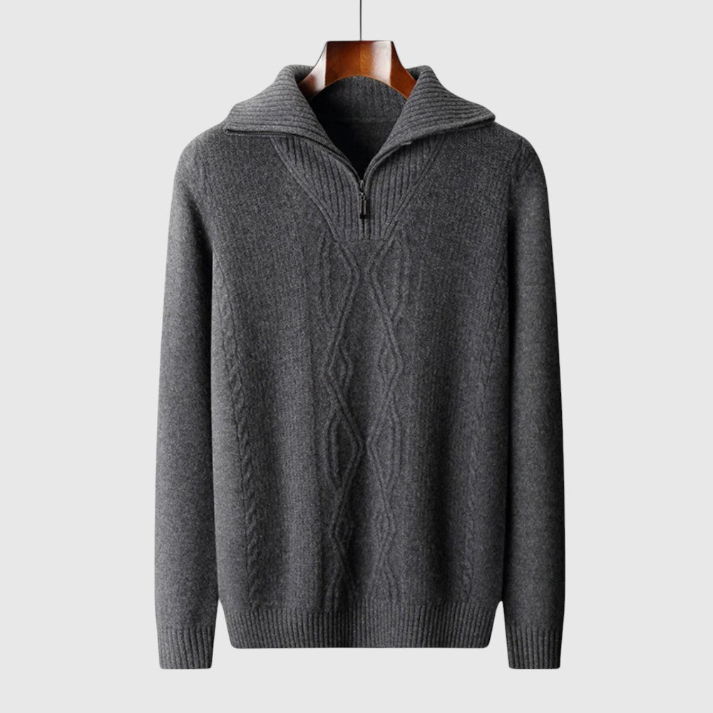 Perla- Camisola s cipzár Taranto merinó gyapjú