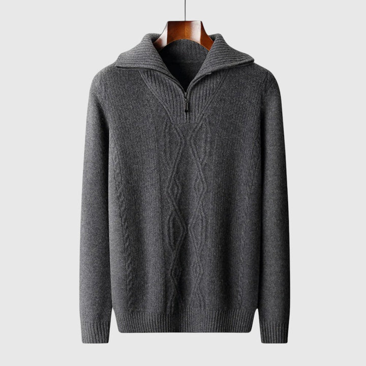 Perla- Camisola s cipzár Taranto merinó gyapjú