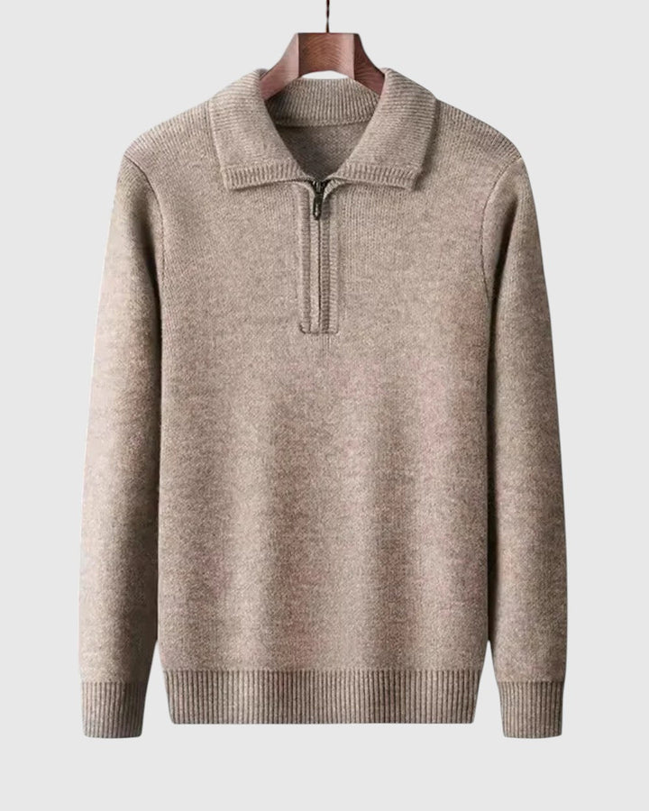 Perla- Kašmírový svetr s čtvrtovým zipem Gstaad