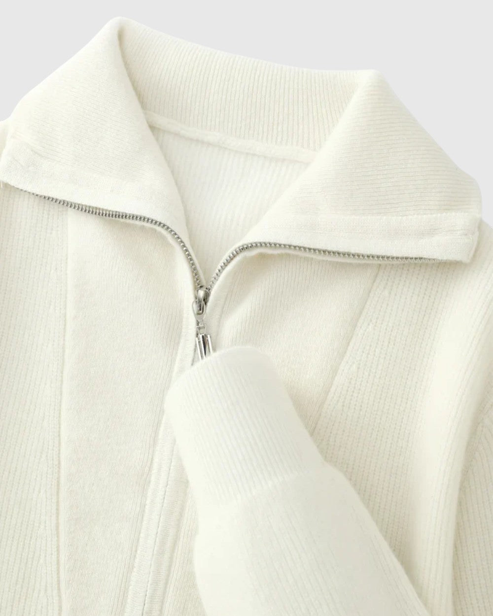 Perla - Camisola Portofino z kašmíru s polovičním zipem