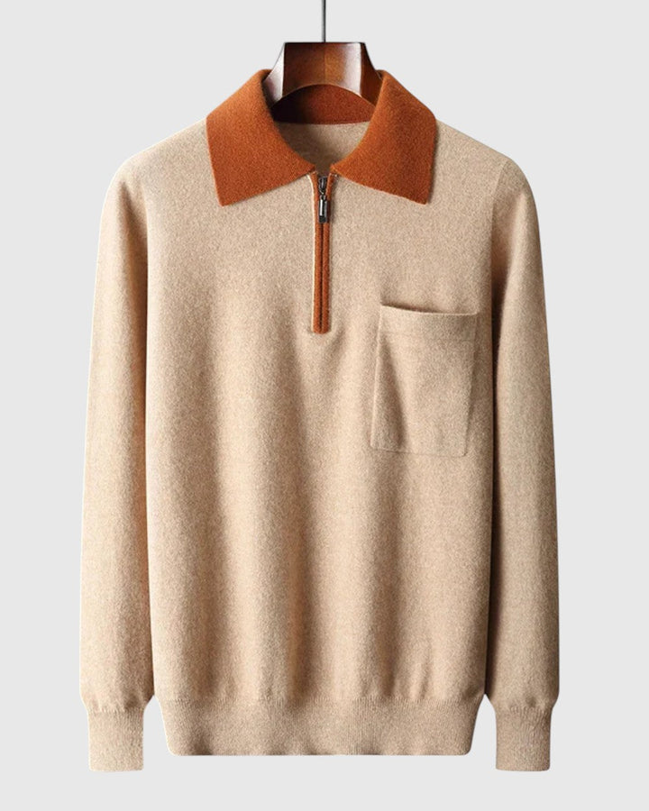 Perla - Polo Castelle s zipem z kašmíru