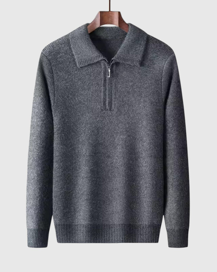 Perla- Kašmírový svetr s čtvrtovým zipem Gstaad