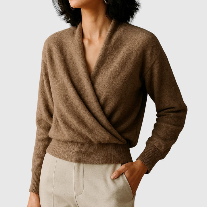 Elena – Zavinovací pletený svetr Premium