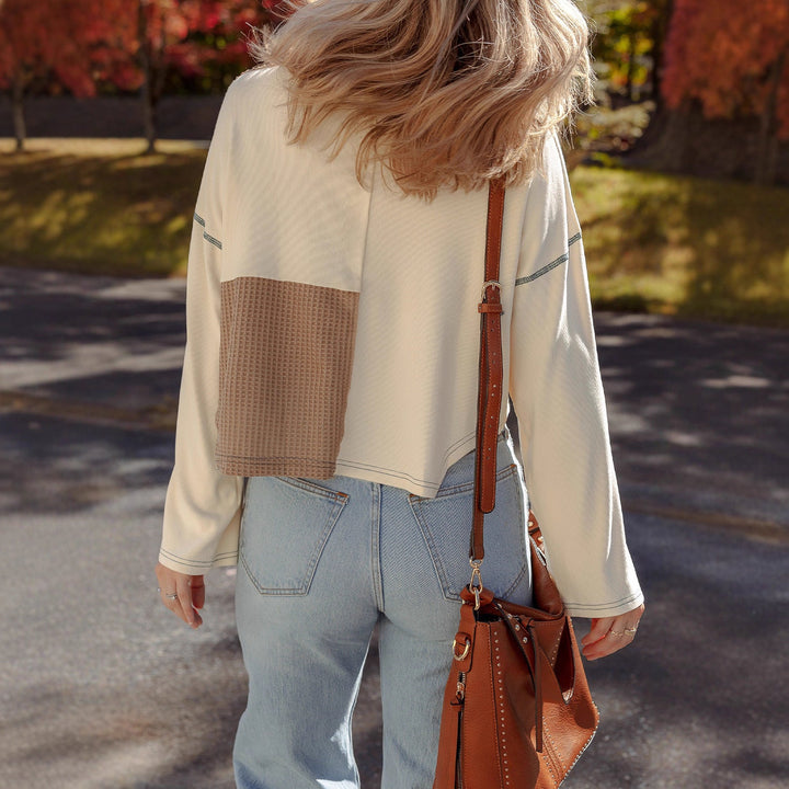 Almée™ | Svetr s kulatým výstřihem a patchworkovým designem