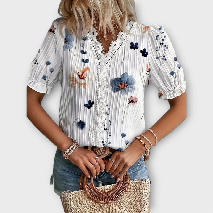 Emily – Módní blůza s výstřihem do V