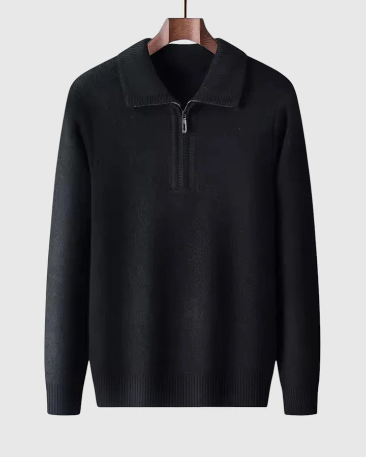 Perla- Kašmírový svetr s čtvrtovým zipem Gstaad