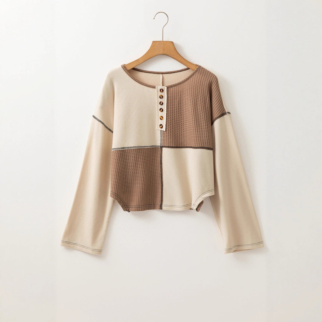 Almée™ | Svetr s kulatým výstřihem a patchworkovým designem