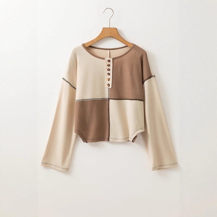 Almée™ | Svetr s kulatým výstřihem a patchworkovým designem