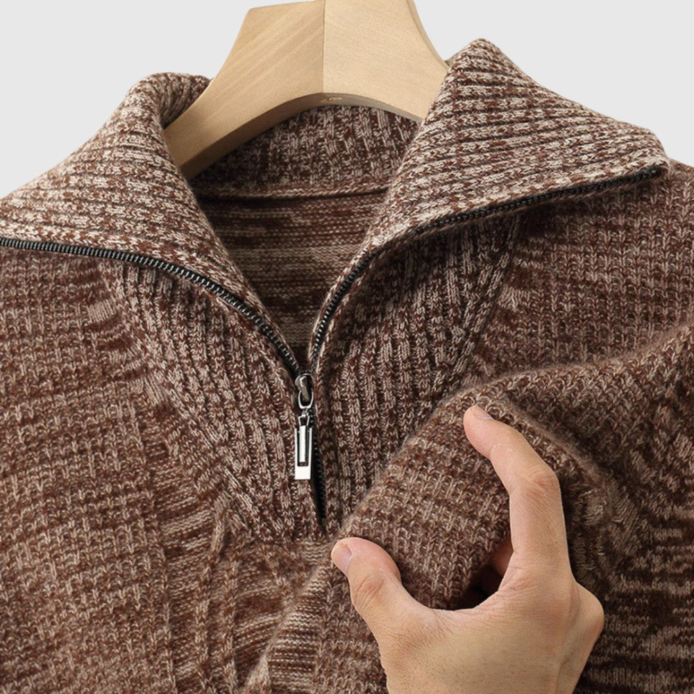 Perla- Camisola s cipzár Taranto merinó gyapjú