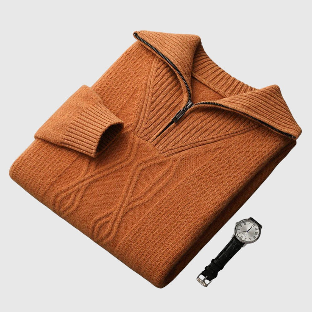 Perla- Camisola s cipzár Taranto merinó gyapjú