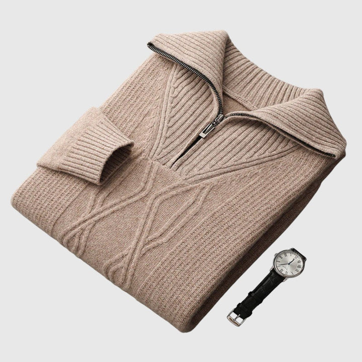 Perla- Camisola s cipzár Taranto merinó gyapjú