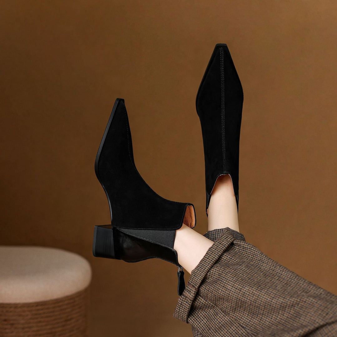 Verena | Luxusní kotníkové boty se středním podpatkem