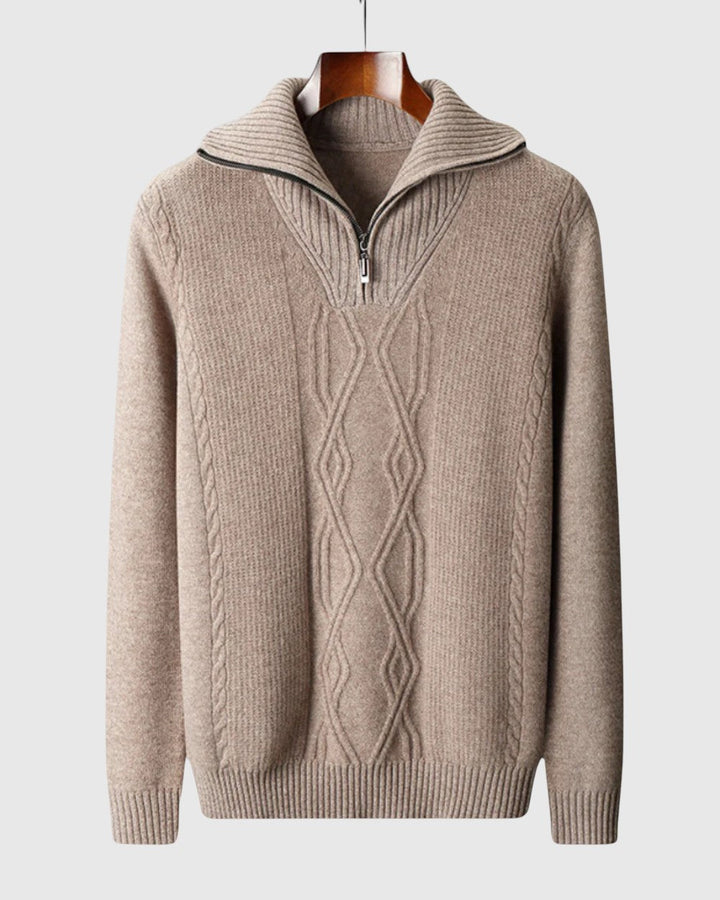 Perla- Camisola s cipzár Taranto merinó gyapjú