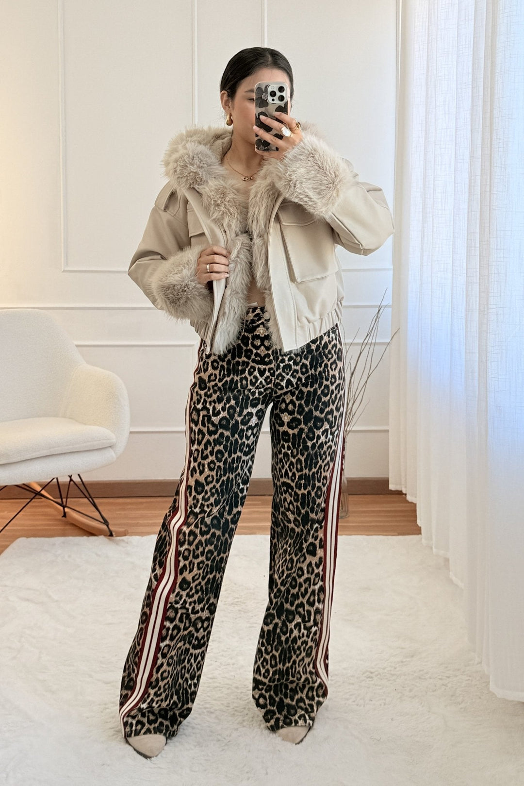 Krátký kabát z nappa FLAMMODE