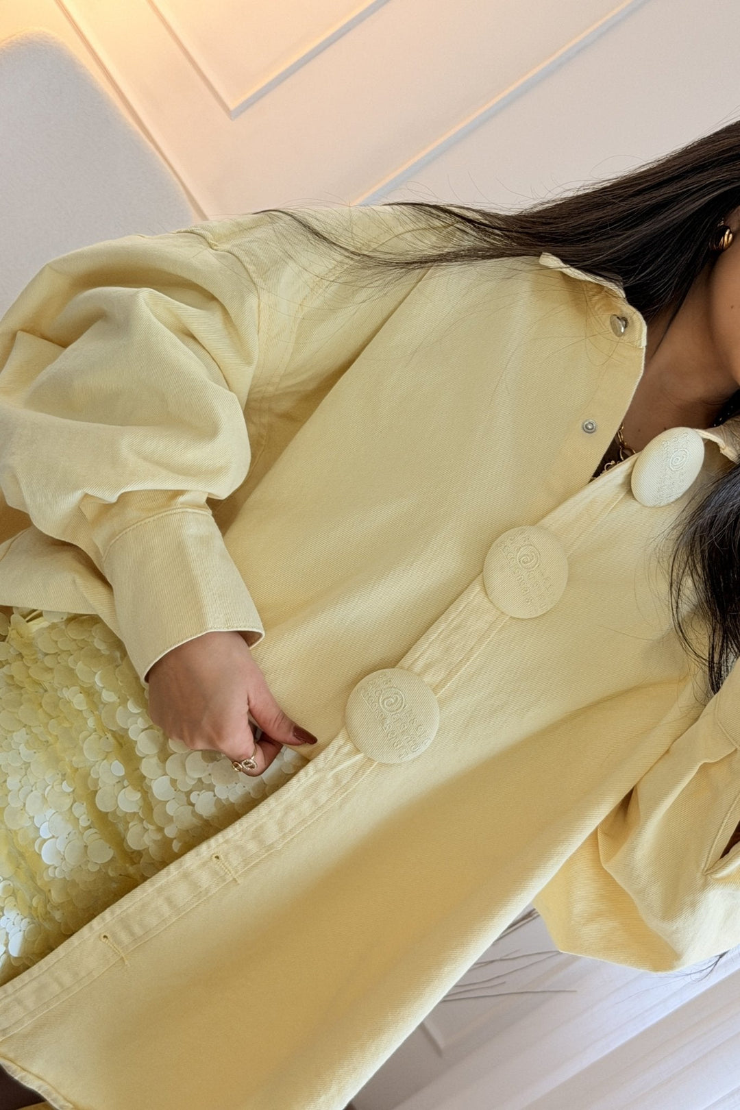 Oversize košile s vyšívanými knoflíky