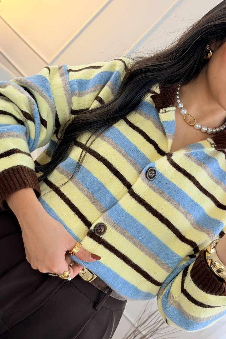 Pruhovaný DROLE DE COPINE kardigán