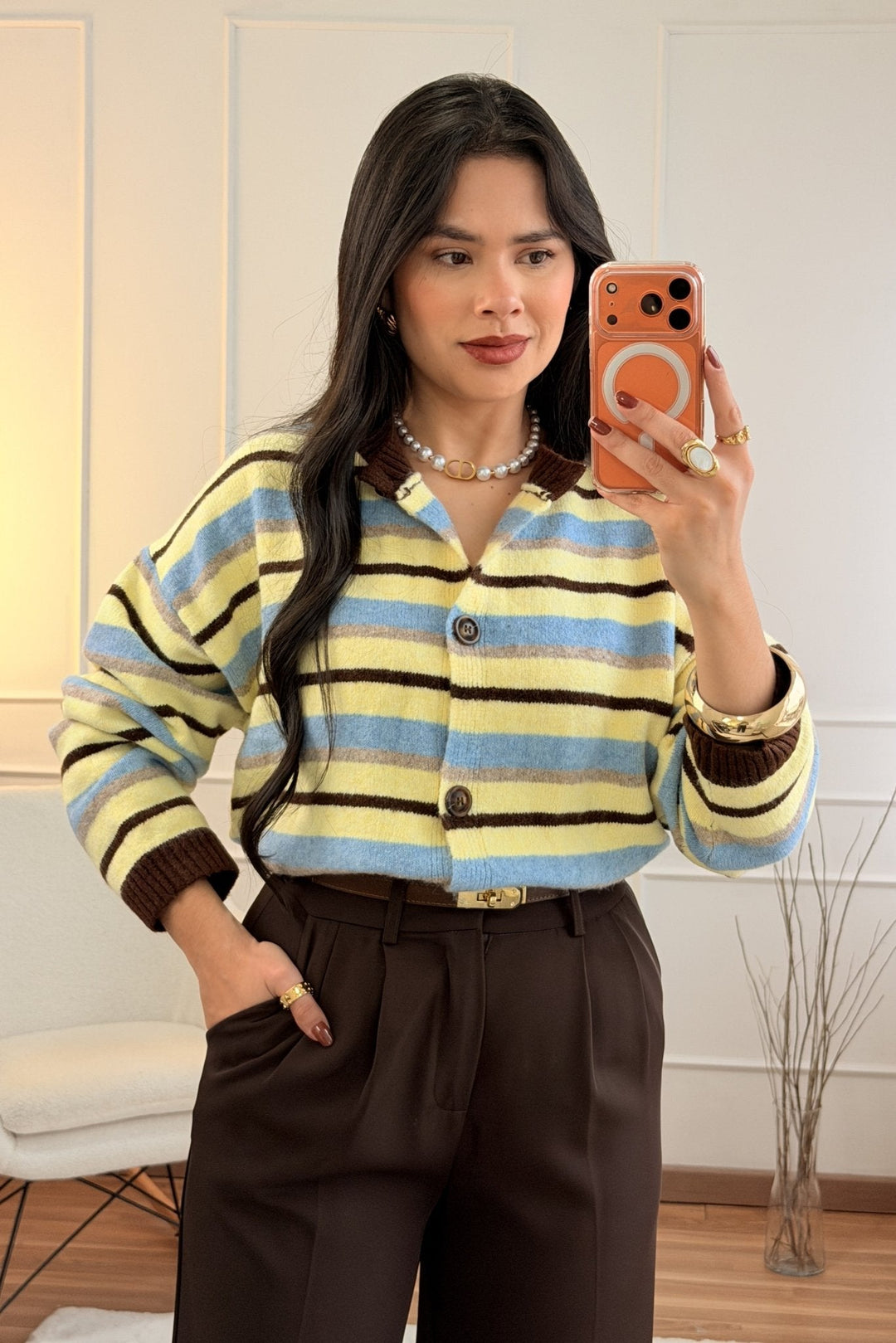 Pruhovaný DROLE DE COPINE kardigán