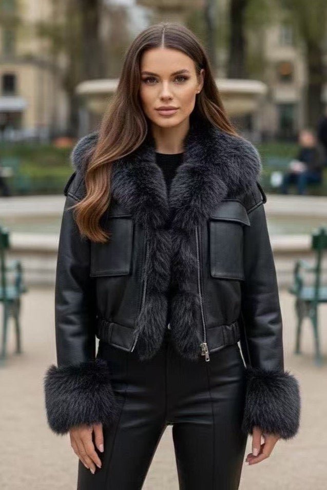 Krátký kabát z nappa FLAMMODE