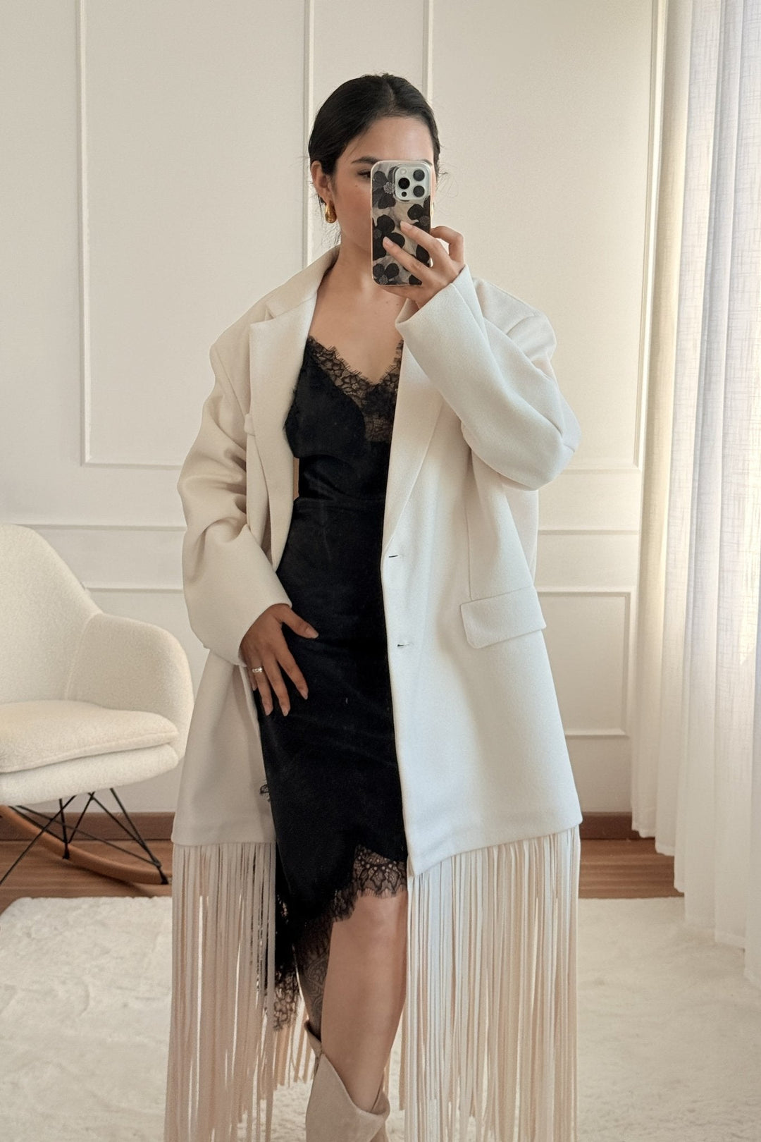 Oversize kabát s třásněmi LUMINA