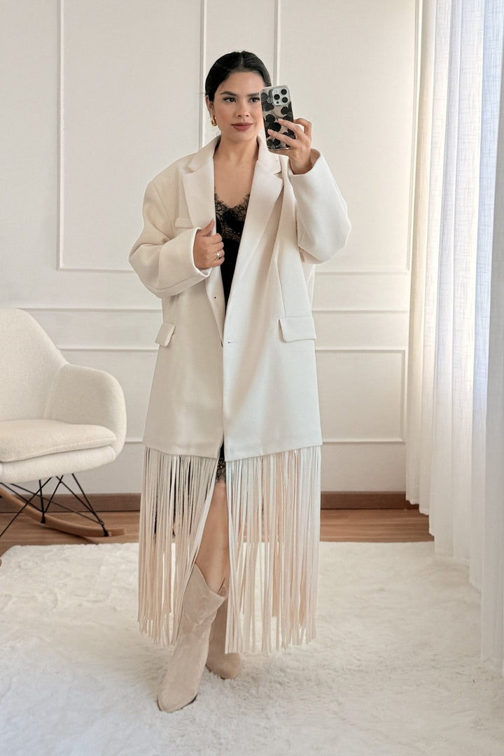 Oversize kabát s třásněmi LUMINA