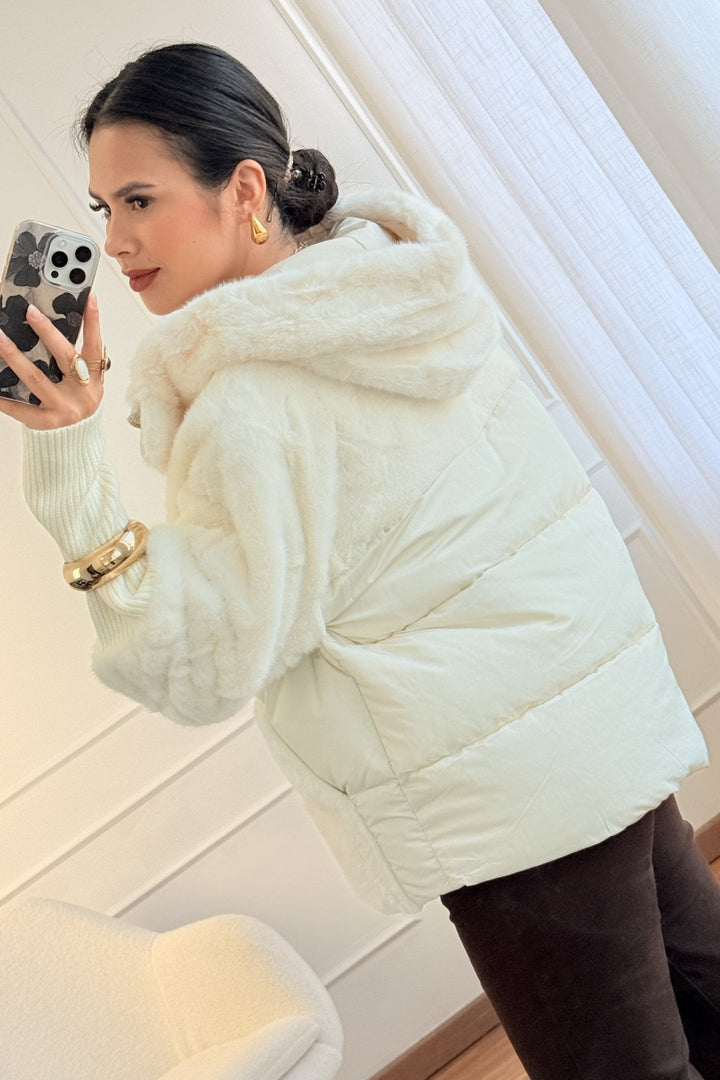 Kabát s kožešinovým kapucí FLAMMODE