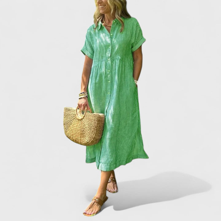 Angela - Vzdušné Pruhované Šaty