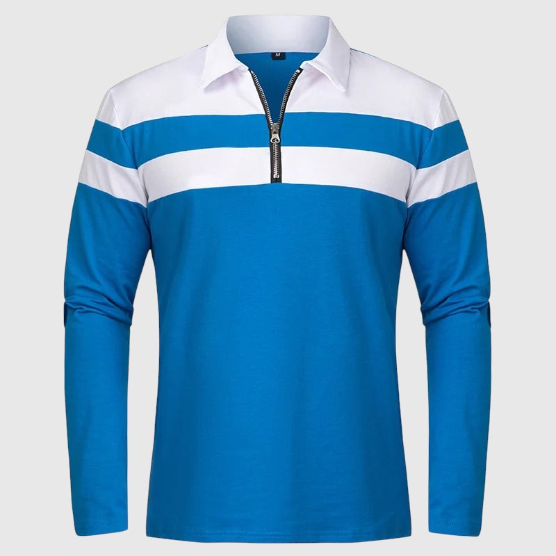 Perla- Elegantní svetr se zipem a pruhy