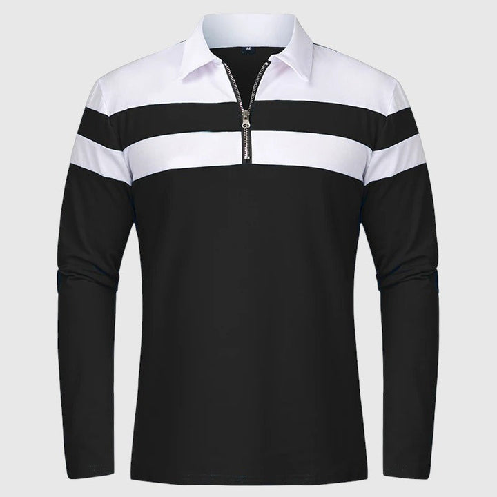 Perla- Elegantní svetr se zipem a pruhy