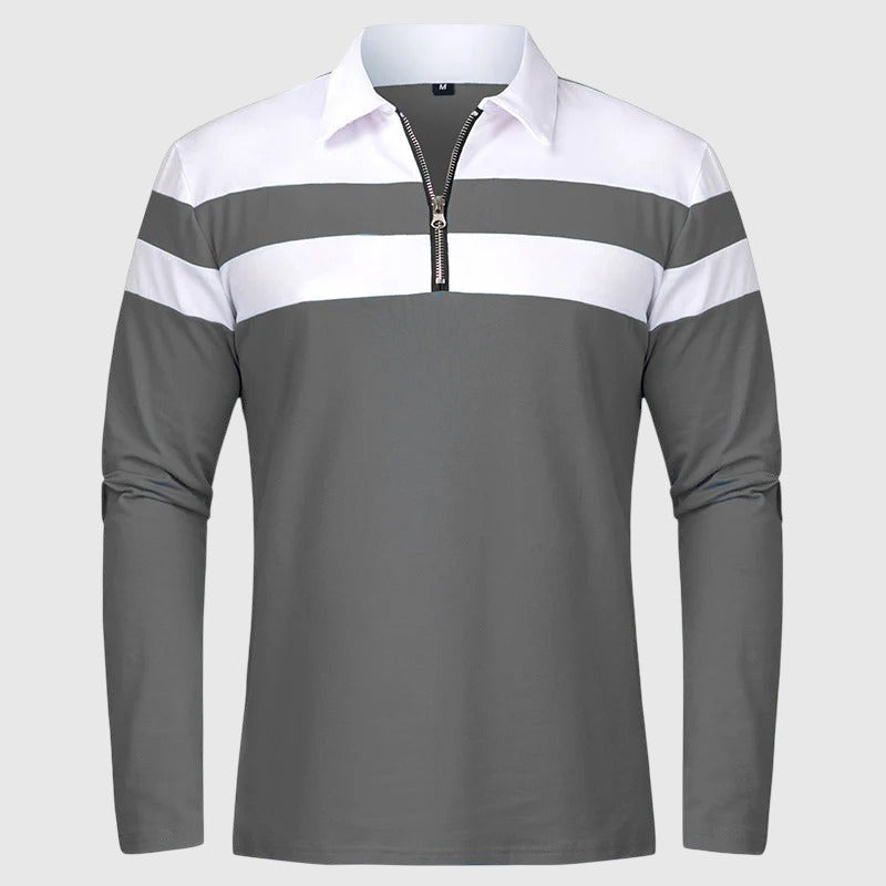 Perla- Elegantní svetr se zipem a pruhy