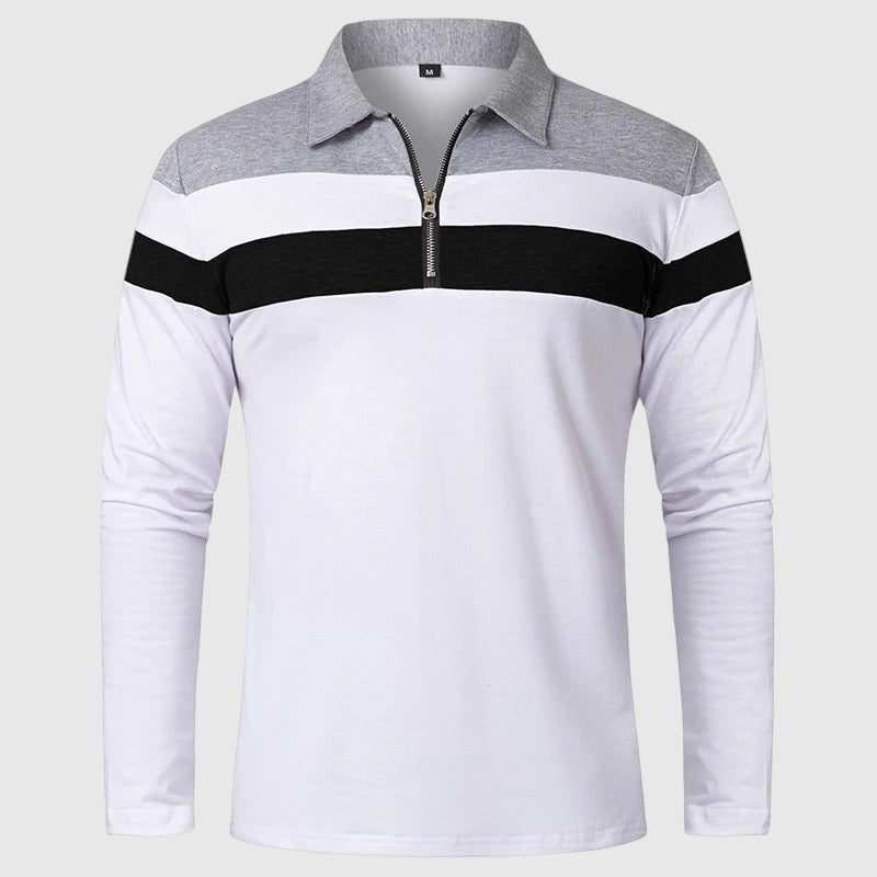 Perla- Elegantní svetr se zipem a pruhy