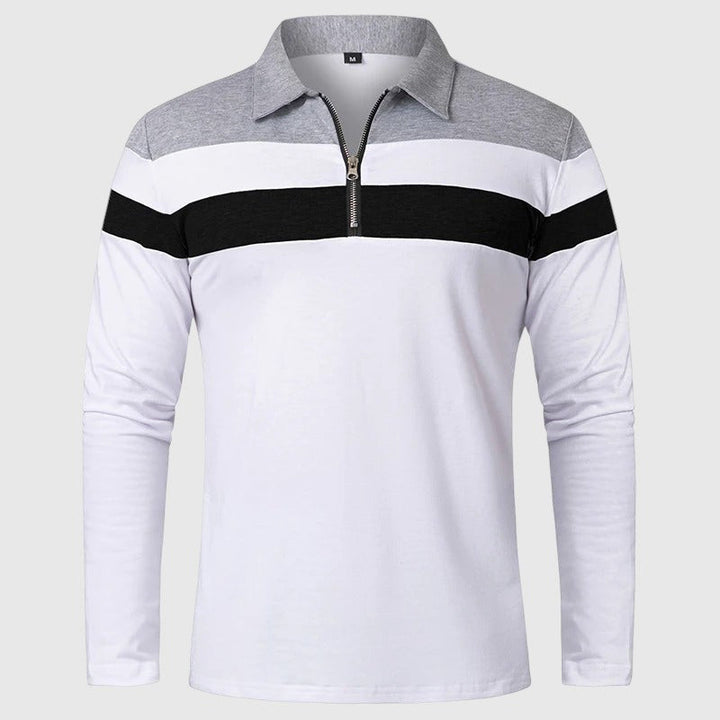 Perla- Elegantní svetr se zipem a pruhy