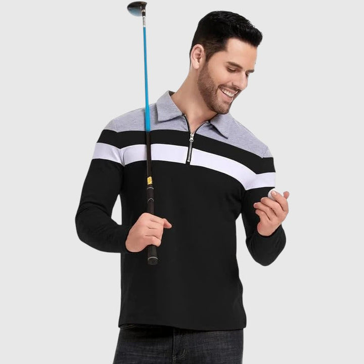 Perla- Elegantní svetr se zipem a pruhy