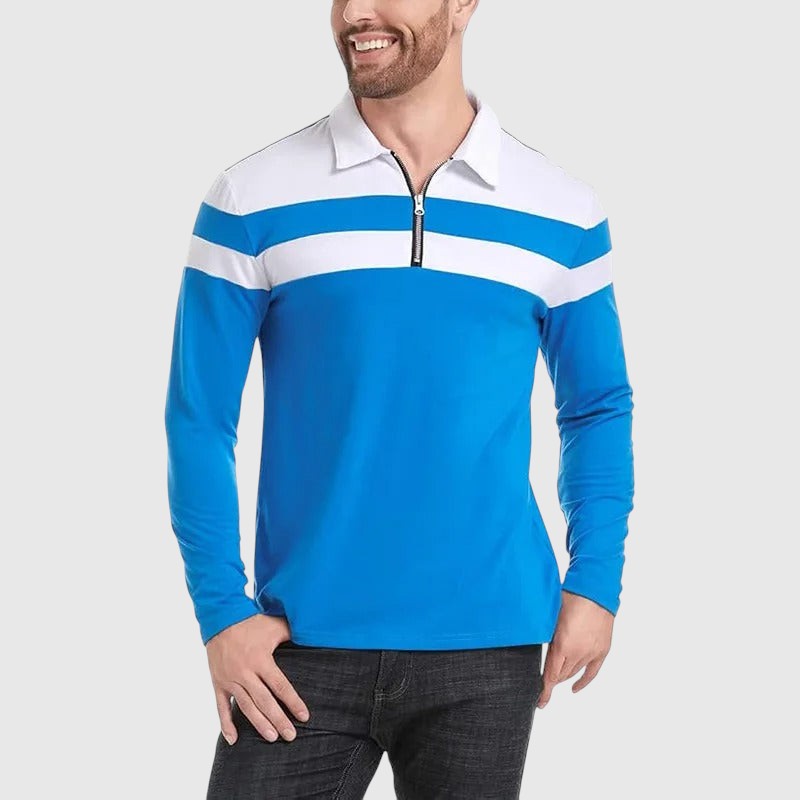 Perla- Elegantní svetr se zipem a pruhy