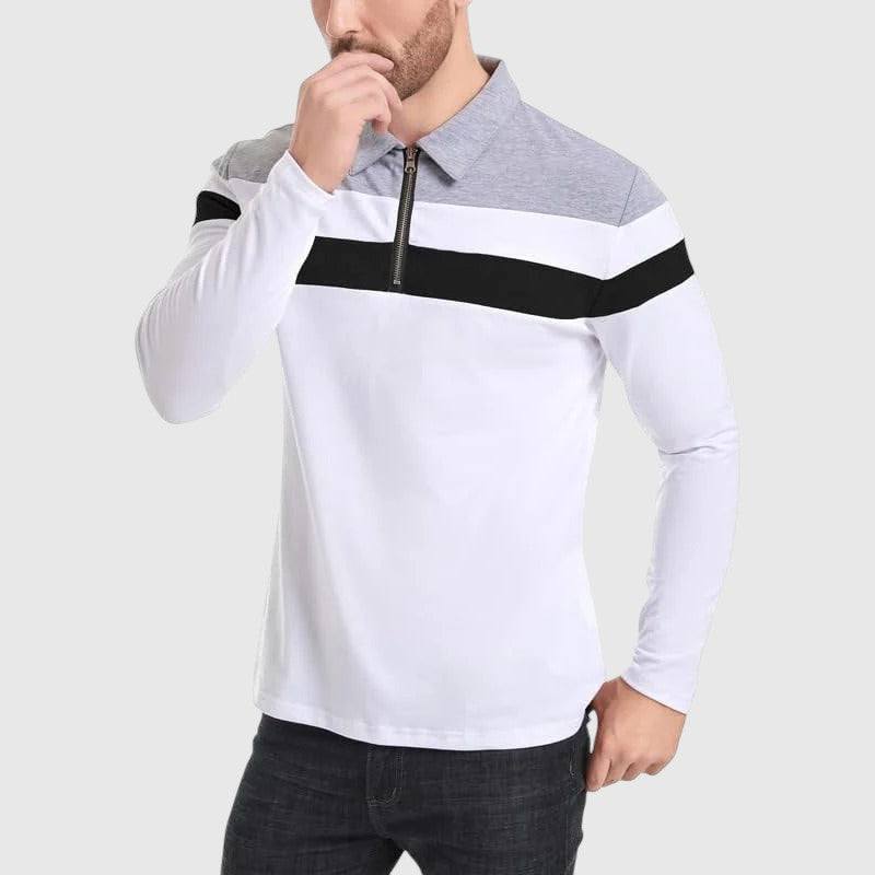 Perla- Elegantní svetr se zipem a pruhy