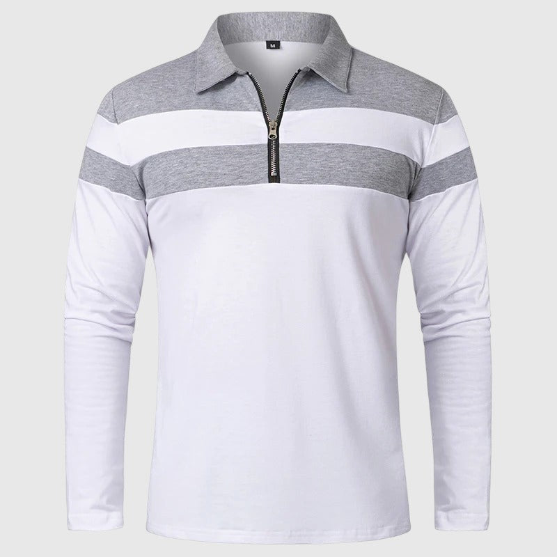 Perla- Elegantní svetr se zipem a pruhy