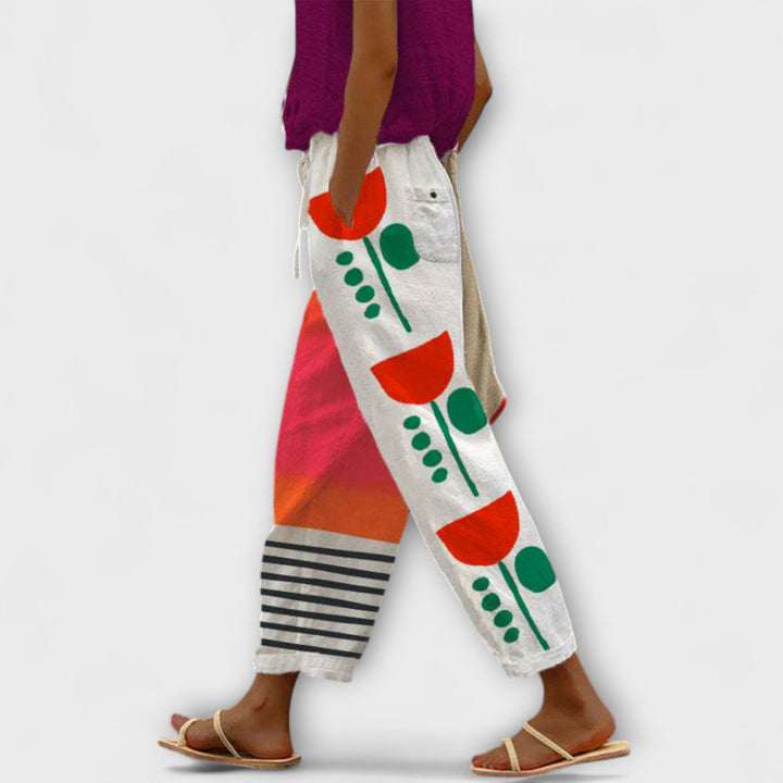 Airish - Výrazné potištěné volné kalhoty