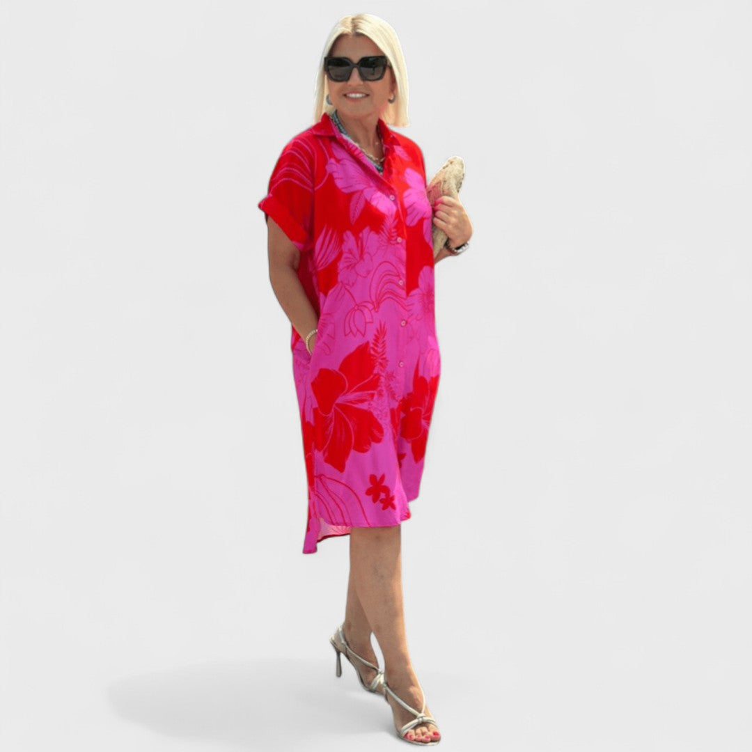 Dagmar - Šaty s Květinovým Potiskem